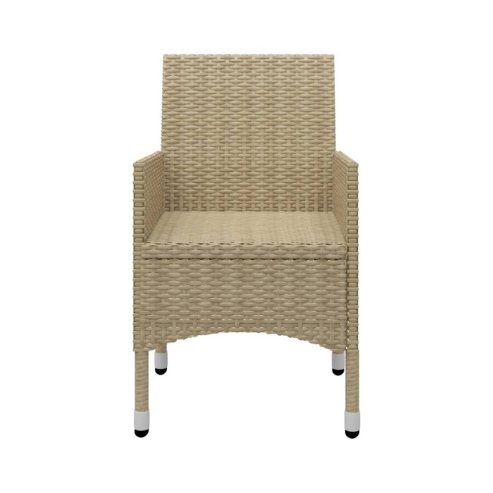Ensemble de salle à manger de jardin 3 pcs Beige