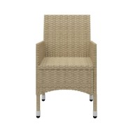 Ensemble de salle à manger de jardin 3 pcs Beige