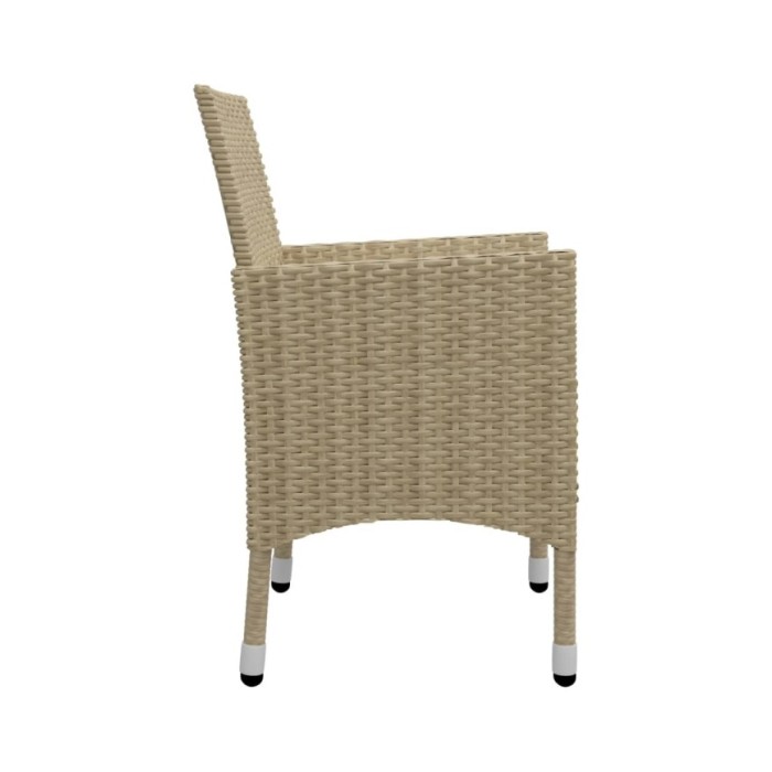 Ensemble de salle à manger de jardin 3 pcs Beige