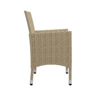 Ensemble de salle à manger de jardin 3 pcs Beige