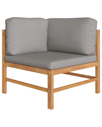 Banc de jardin à 2 places avec coussins gris foncé