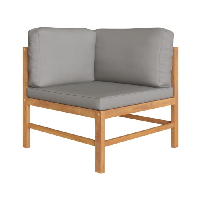 Banc de jardin à 2 places avec coussins gris foncé