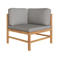 Banc de jardin à 2 places avec coussins gris foncé