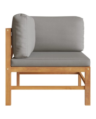 Banc de jardin à 2 places avec coussins gris foncé