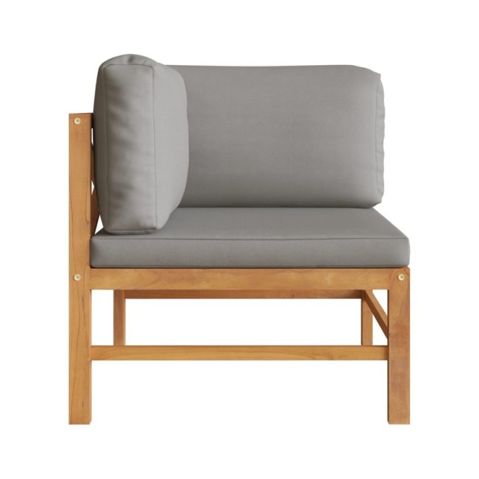 Banc de jardin à 2 places avec coussins gris foncé