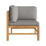 Banc de jardin à 2 places avec coussins gris foncé