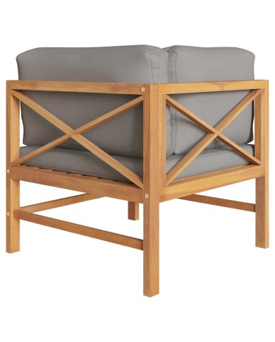 Banc de jardin à 2 places avec coussins gris foncé