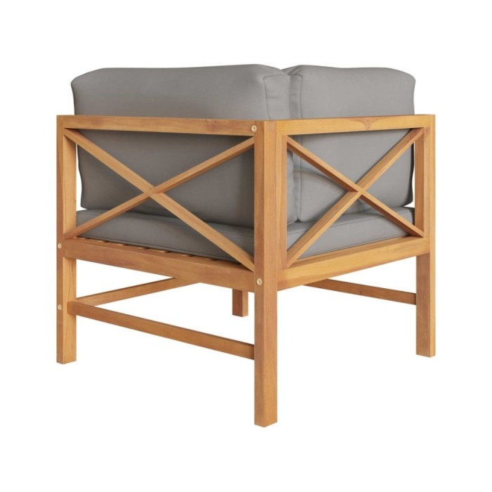 Banc de jardin à 2 places avec coussins gris foncé