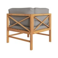Banc de jardin à 2 places avec coussins gris foncé