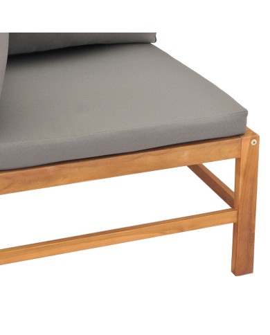 Banc de jardin à 2 places avec coussins gris foncé