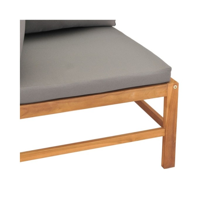Banc de jardin à 2 places avec coussins gris foncé