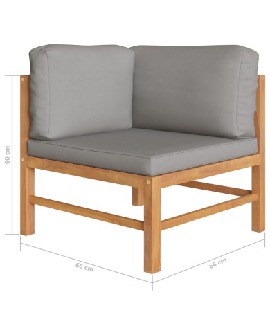 Banc de jardin à 2 places avec coussins gris foncé