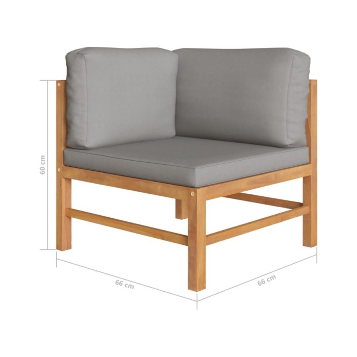 Banc de jardin à 2 places avec coussins gris foncé