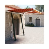 Auvent manuel rétractable avec LED 3x2,5 m Orange et marron