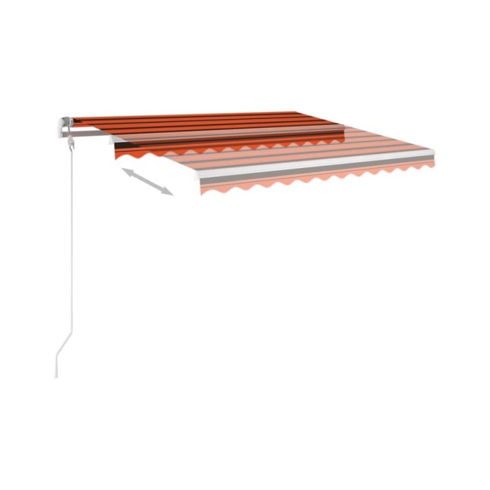 Auvent manuel rétractable avec LED 3x2,5 m Orange et marron