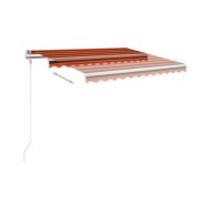 Auvent manuel rétractable avec LED 3x2,5 m Orange et marron