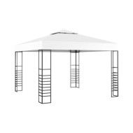 Chapiteau de jardin avec guirlande lumineuse à LED 3x3 m Blanc