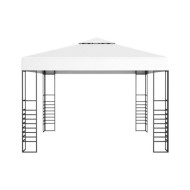 Chapiteau de jardin avec guirlande lumineuse à LED 3x3 m Blanc