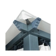 Tonnelle avec rideau et lumières LED 4x3 m Crème Aluminium
