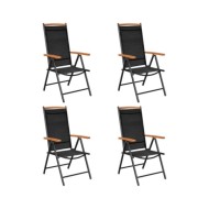 Ensemble de salle à manger de jardin 5 pcs Aluminium Noir