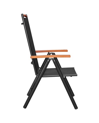 Ensemble de salle à manger de jardin 5 pcs Aluminium Noir