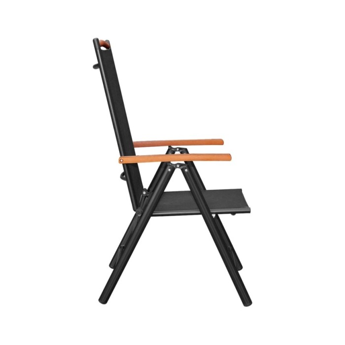 Ensemble de salle à manger de jardin 5 pcs Aluminium Noir