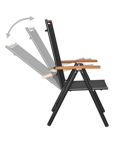 Ensemble de salle à manger de jardin 5 pcs Aluminium Noir