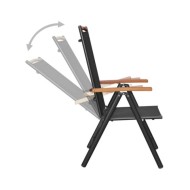 Ensemble de salle à manger de jardin 5 pcs Aluminium Noir