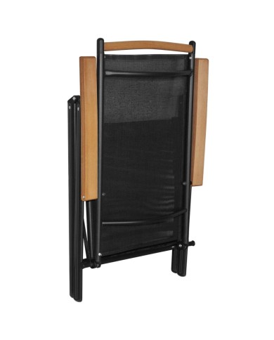 Ensemble de salle à manger de jardin 5 pcs Aluminium Noir