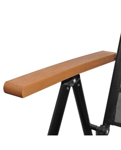 Ensemble de salle à manger de jardin 5 pcs Aluminium Noir