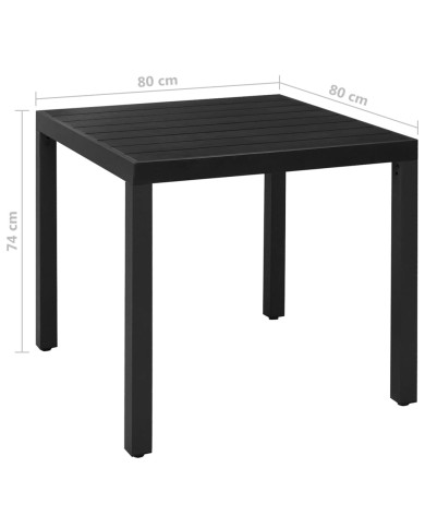 Ensemble de salle à manger de jardin 5 pcs Aluminium Noir