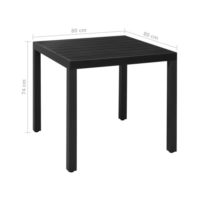 Ensemble de salle à manger de jardin 5 pcs Aluminium Noir