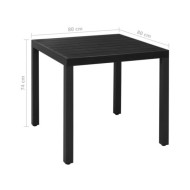Ensemble de salle à manger de jardin 5 pcs Aluminium Noir