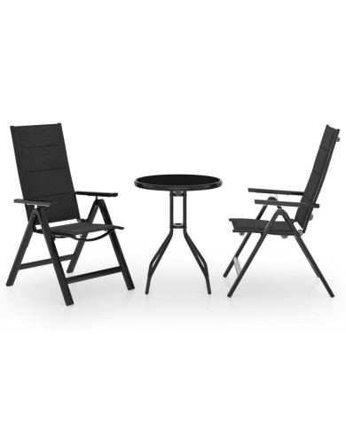 Mobilier de bistro 3 pcs Noir et anthracite