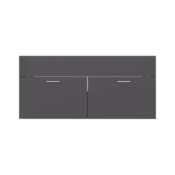 Armoire d'évier avec lavabo intégré Gris brillant Aggloméré