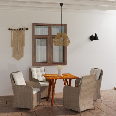 Ensemble de salle à manger de jardin 5 pcs Marron