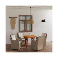 Ensemble de salle à manger de jardin 5 pcs Marron