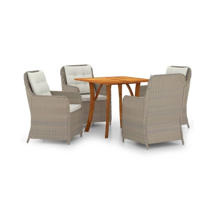 Ensemble de salle à manger de jardin 5 pcs Marron
