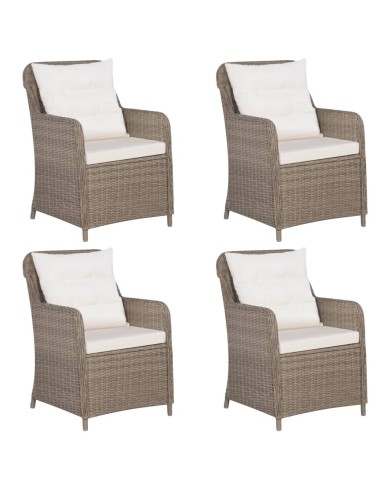 Ensemble de salle à manger de jardin 5 pcs Marron