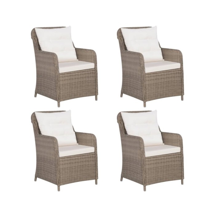 Ensemble de salle à manger de jardin 5 pcs Marron