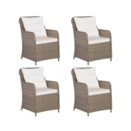 Ensemble de salle à manger de jardin 5 pcs Marron