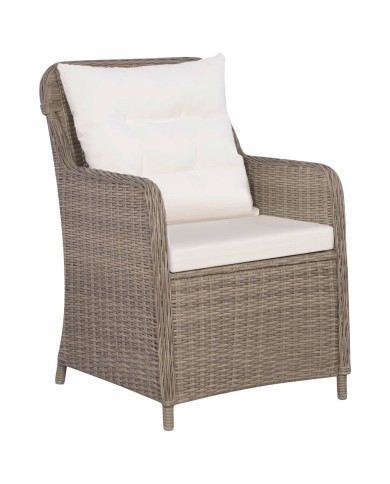 Ensemble de salle à manger de jardin 5 pcs Marron