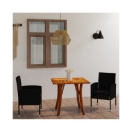 Ensemble de salle à manger de jardin 3 pcs Noir