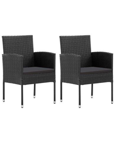 Ensemble de salle à manger de jardin 3 pcs Noir