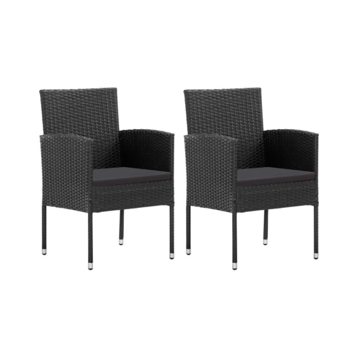 Ensemble de salle à manger de jardin 3 pcs Noir