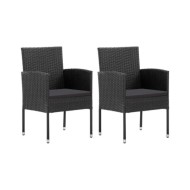 Ensemble de salle à manger de jardin 3 pcs Noir