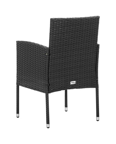 Ensemble de salle à manger de jardin 3 pcs Noir