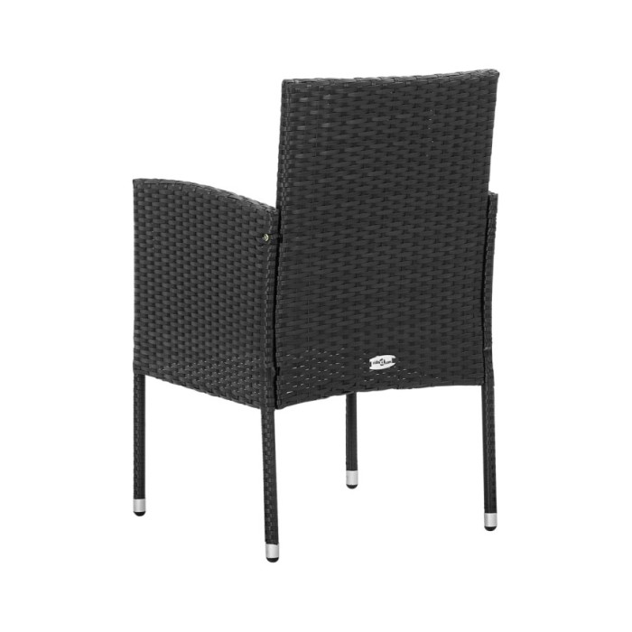 Ensemble de salle à manger de jardin 3 pcs Noir