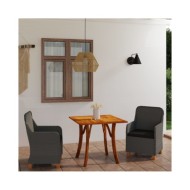Ensemble de salle à manger de jardin 3 pcs Gris foncé