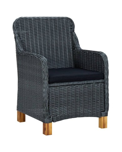 Ensemble de salle à manger de jardin 3 pcs Gris foncé